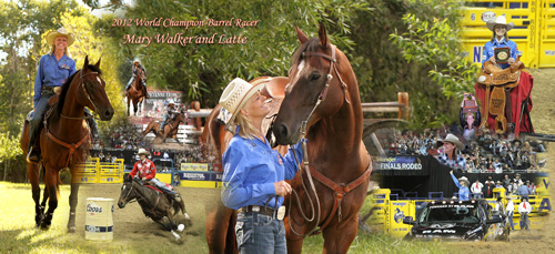 2012 World Champion Barrel Racer Mary Walker and her horse Latte